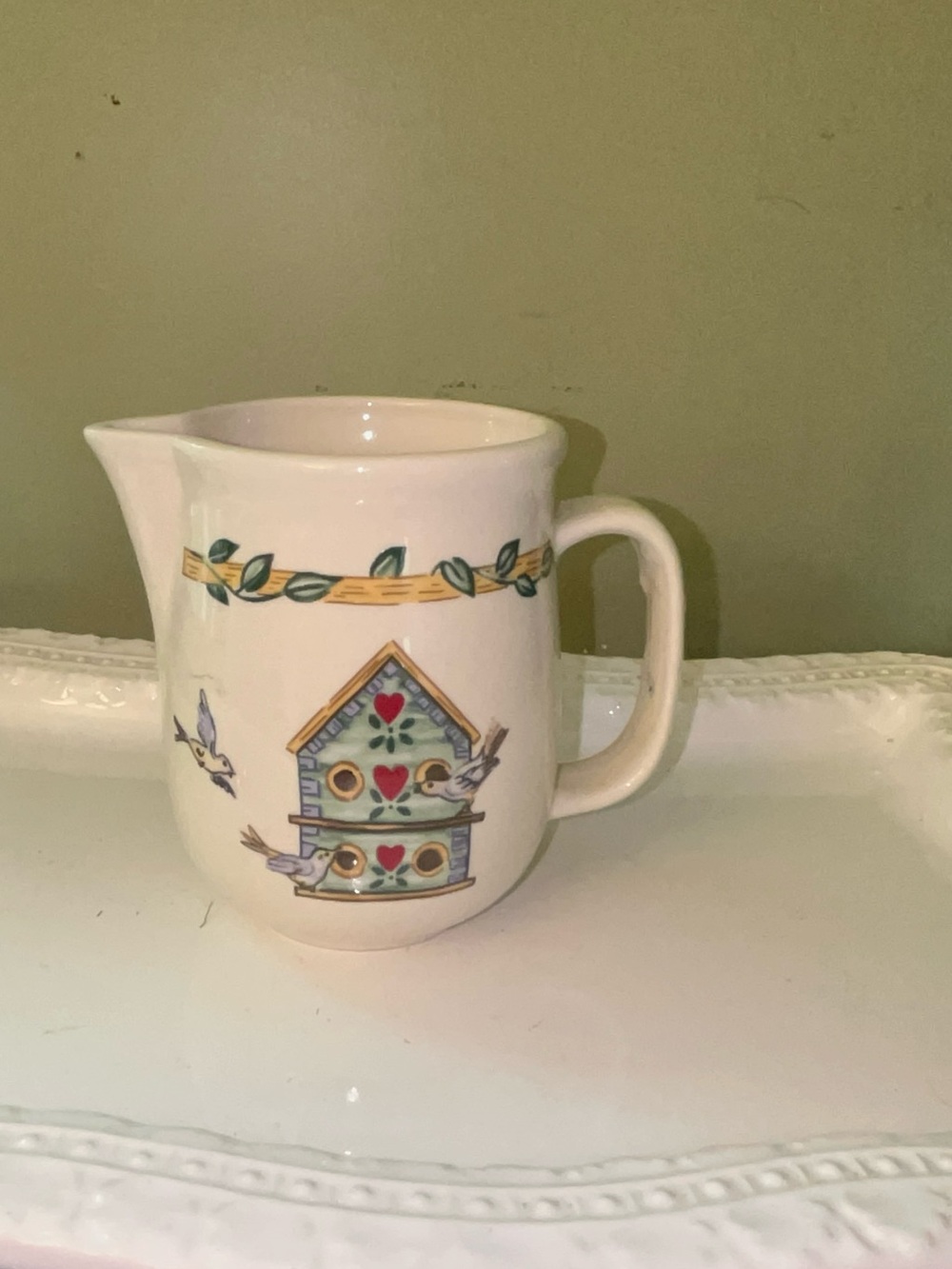 Thomson Pottery ceramic Creamer  in “Birdhouse" pattern